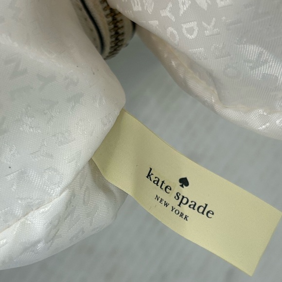 Kate Spade Laurel Way Evangelie Tote Cream Nude Black Straps Gold Satchel Bag - Picture 4 of 14